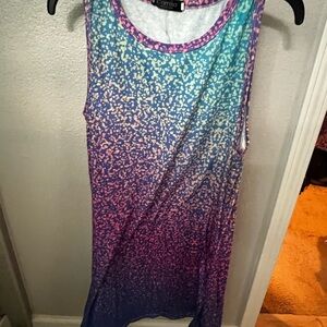 Sleeveless Gradient Nightgown with Speckled Design